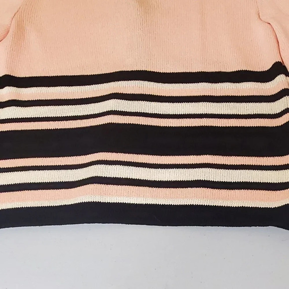 ST. JOHN SPORT Sweater Pink Black White  Stripe - Picture 7 of 14